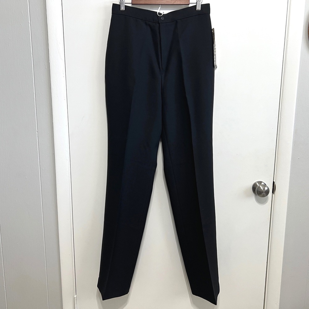 NWT Vintage Davenshire Black High Rise Trousers Size 16 Tall Deadstock 70s 80s